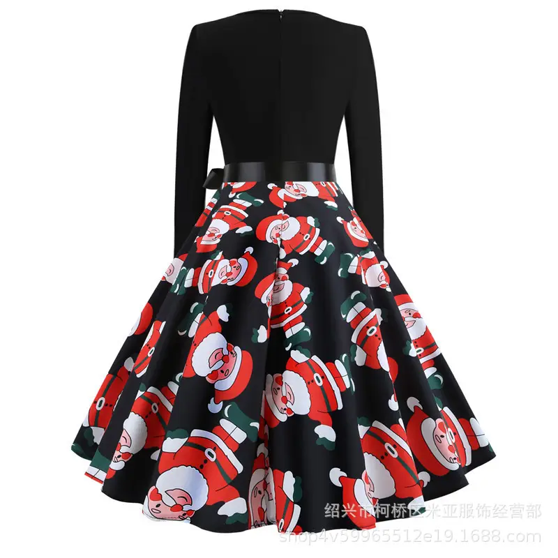 Black Digital Print Carnival Dress Skirt for Women - Image 4