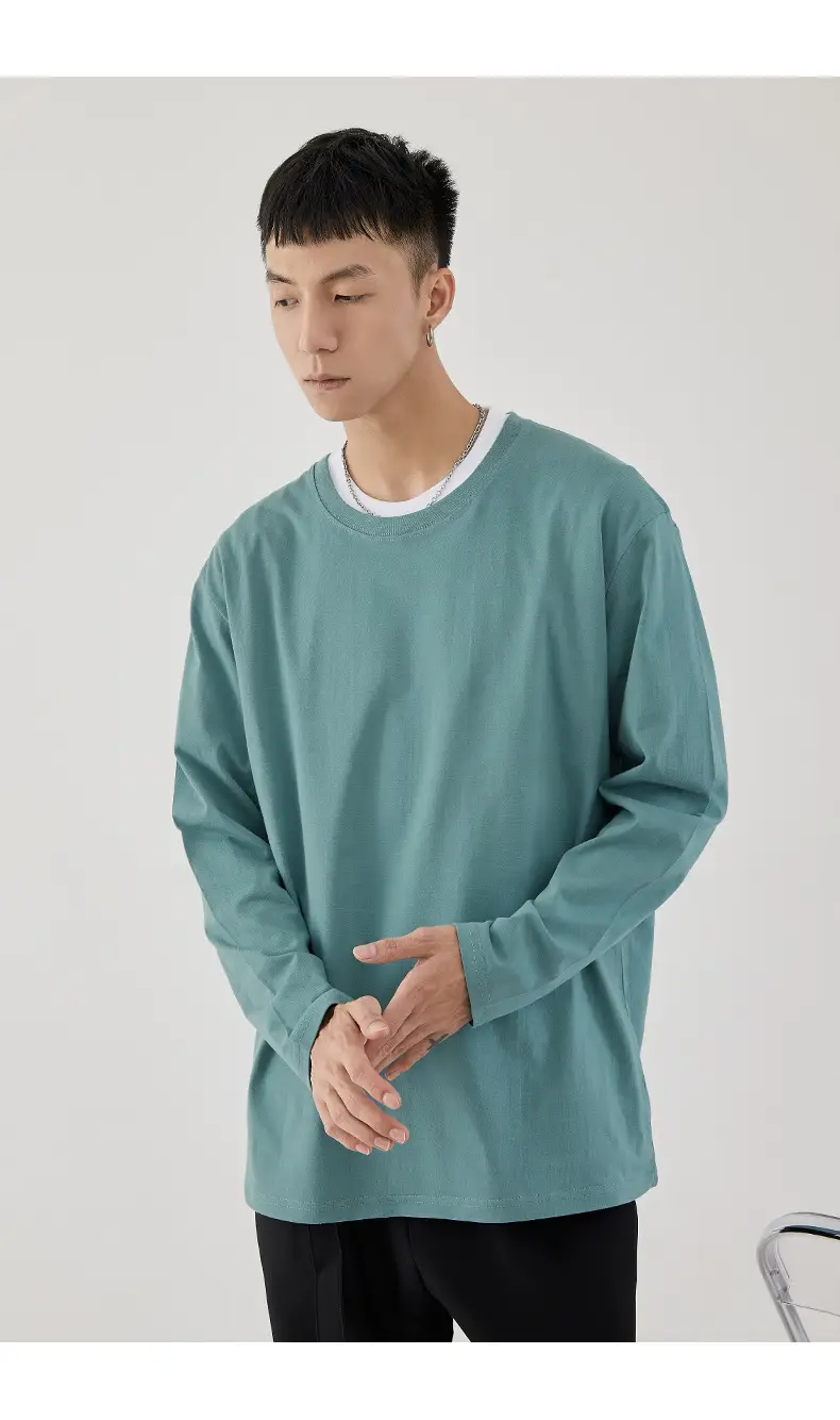 Men Long Sleeve T-Shirt White Base Cotton 3XL — feature 18