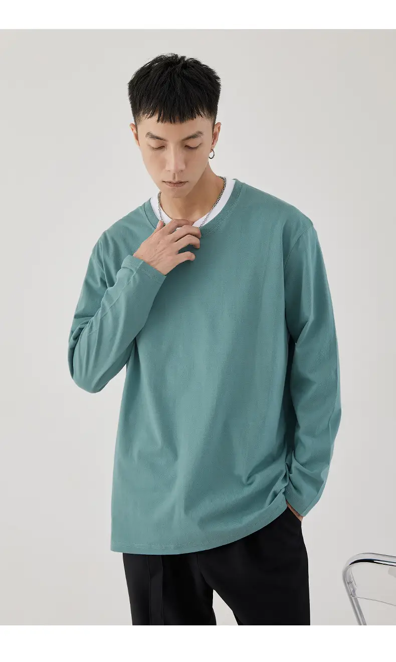 Men Long Sleeve T-Shirt White Base Cotton 3XL — feature 19