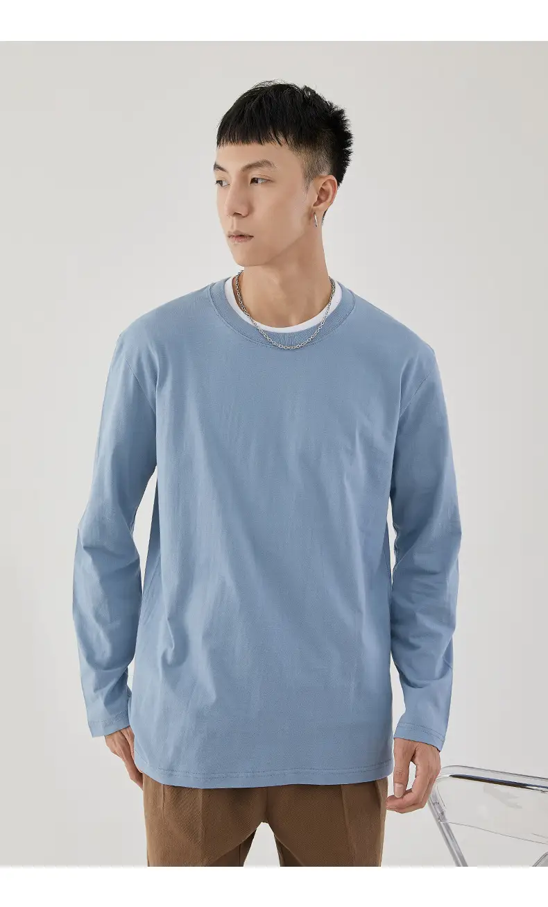 Men Long Sleeve T-Shirt White Base Cotton 3XL — feature 20
