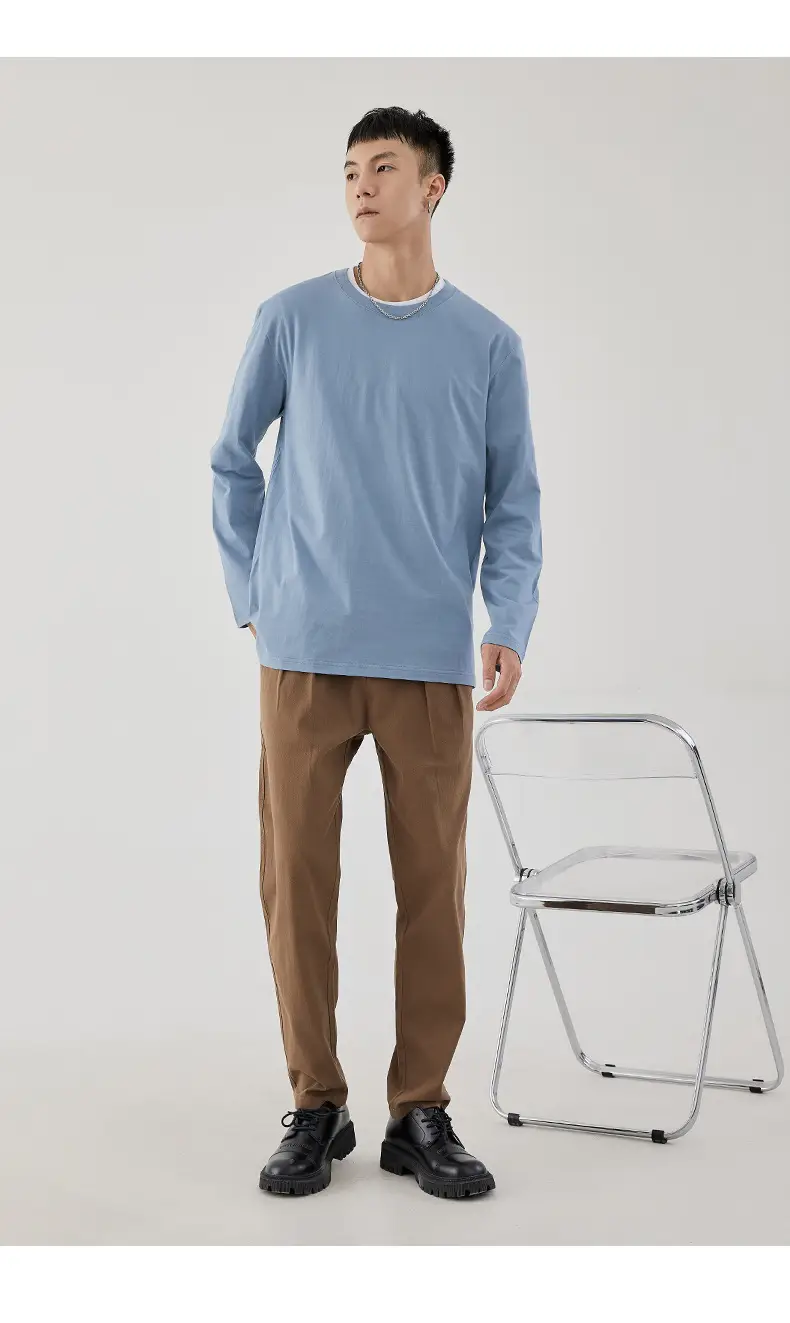 Men Long Sleeve T-Shirt White Base Cotton 3XL — feature 22