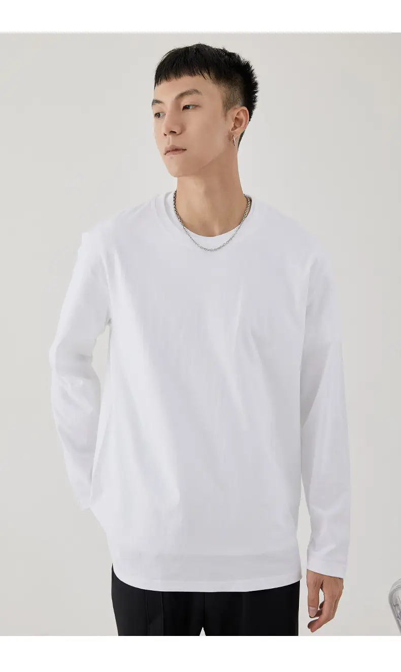 Men Long Sleeve T-Shirt White Base Cotton 3XL — feature 24