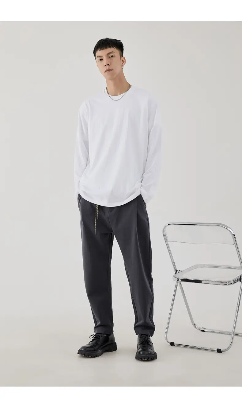 Men Long Sleeve T-Shirt White Base Cotton 3XL — feature 26