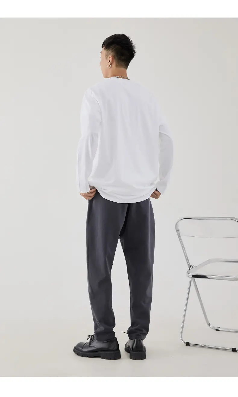 Men Long Sleeve T-Shirt White Base Cotton 3XL — feature 27