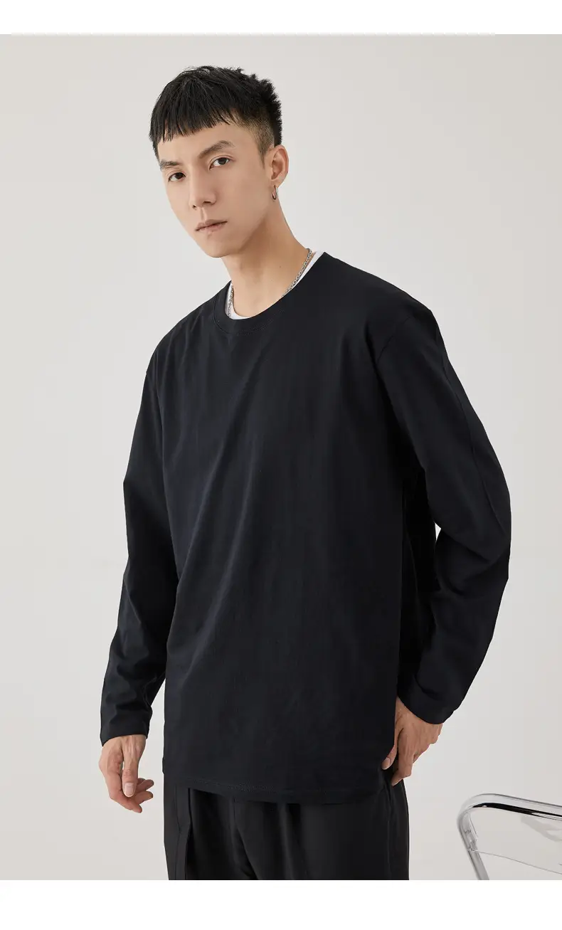 Men Long Sleeve T-Shirt White Base Cotton 3XL — feature 29