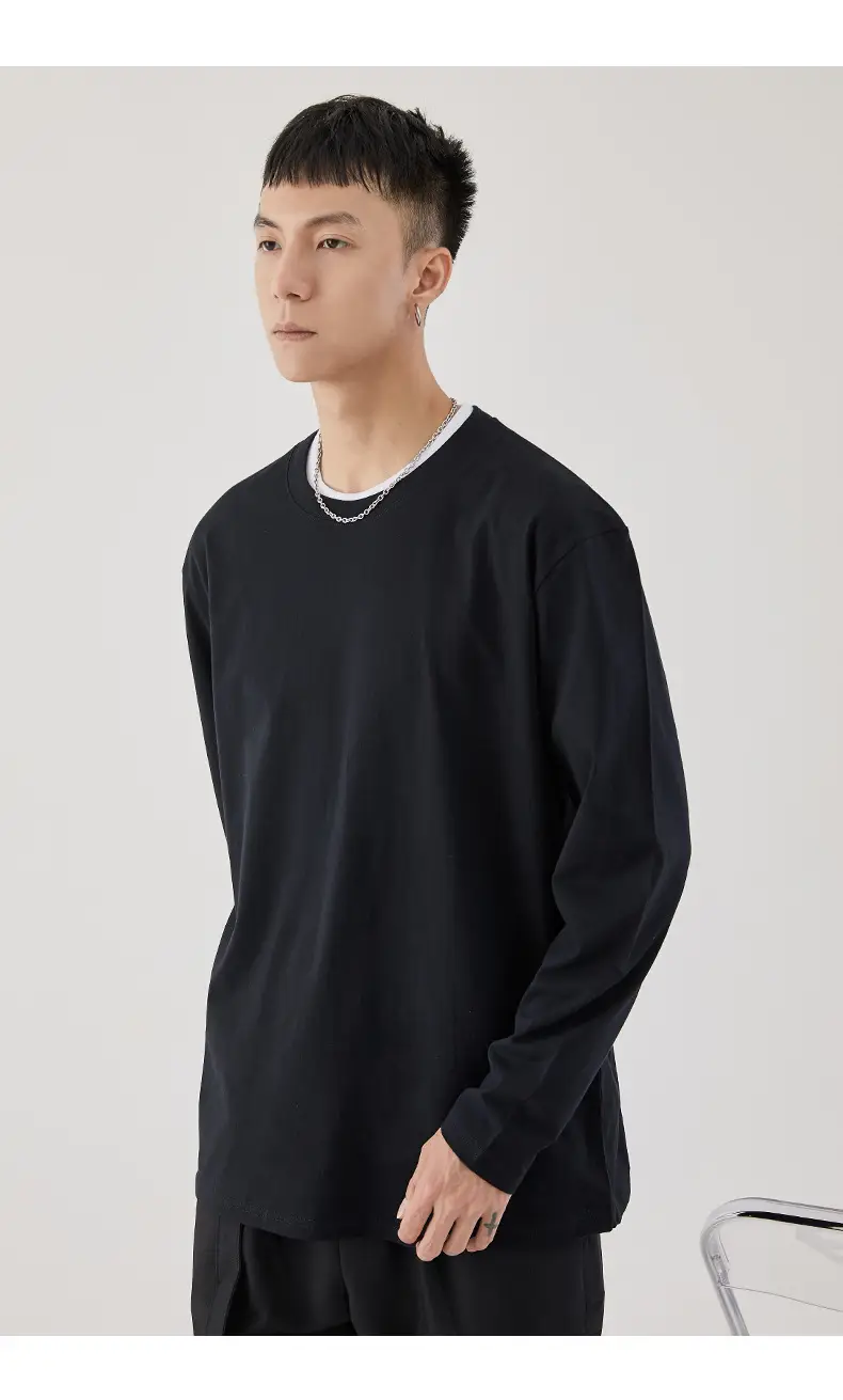 Men Long Sleeve T-Shirt White Base Cotton 3XL — feature 30