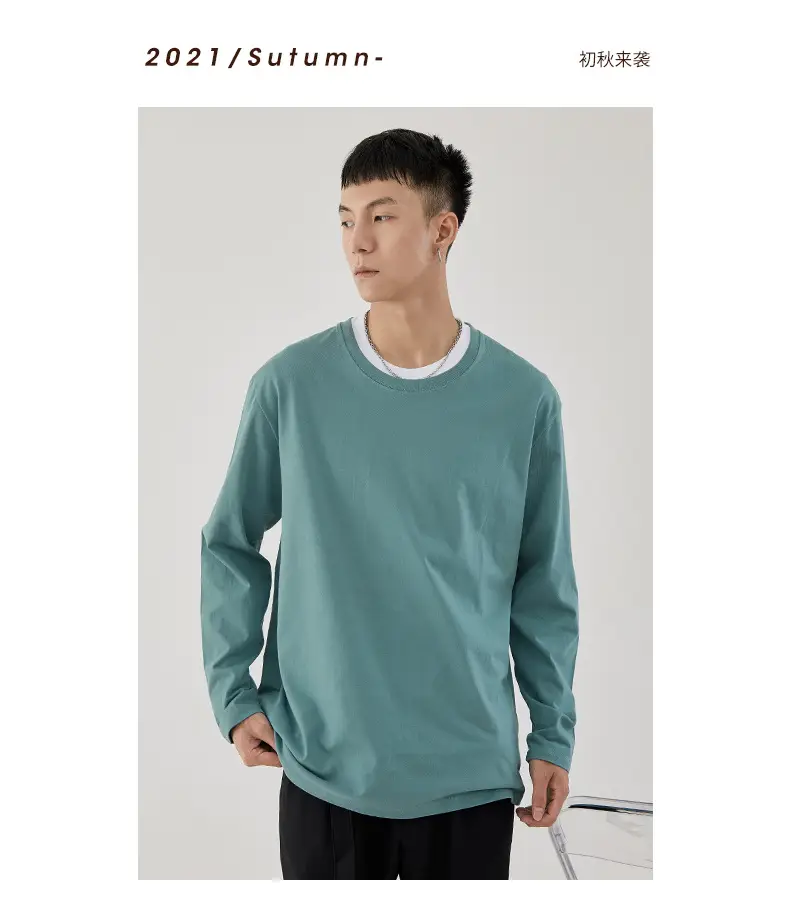 Men Long Sleeve T-Shirt White Base Cotton 3XL — feature 6