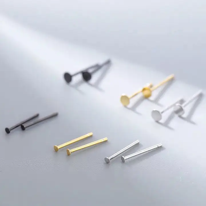 Sterling Silver Round Stud Earrings for Women