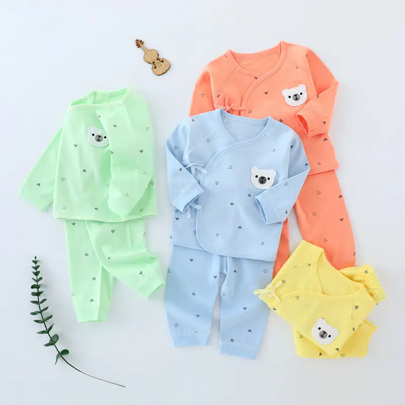 Baby Pajama Set Light Blue Pure Cotton 0-3M - Image 6