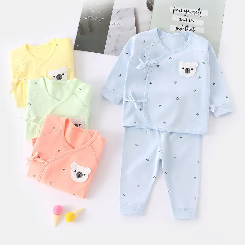 Baby Pajama Set Light Blue Pure Cotton 0-3M - Image 7