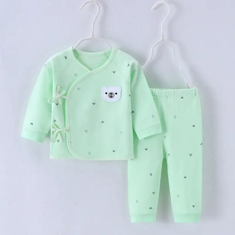 Baby Pajama Set Light Blue Pure Cotton 0-3M - Image 4