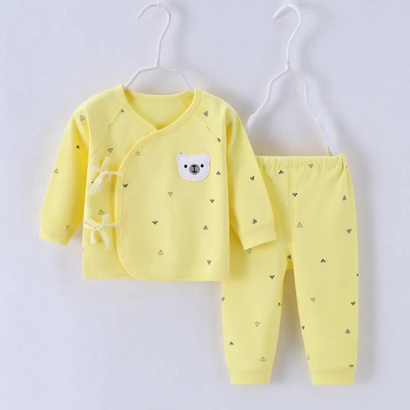 Baby Pajama Set Light Blue Pure Cotton 0-3M - Image 2