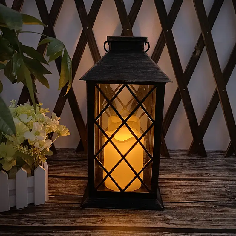 Wooden Solar Garden Lantern for Outdoor Decor