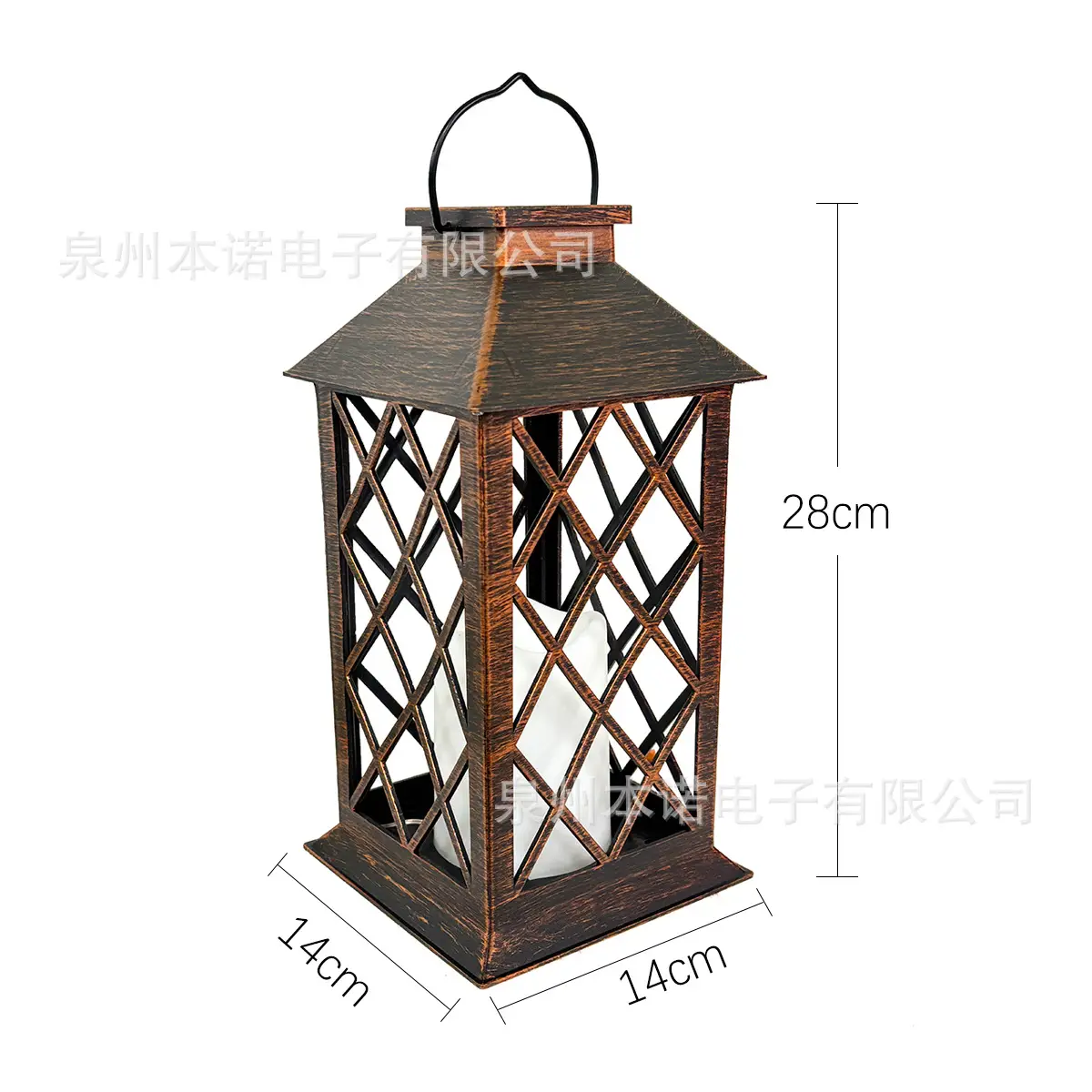 Wooden Solar Garden Lantern for Outdoor Decor