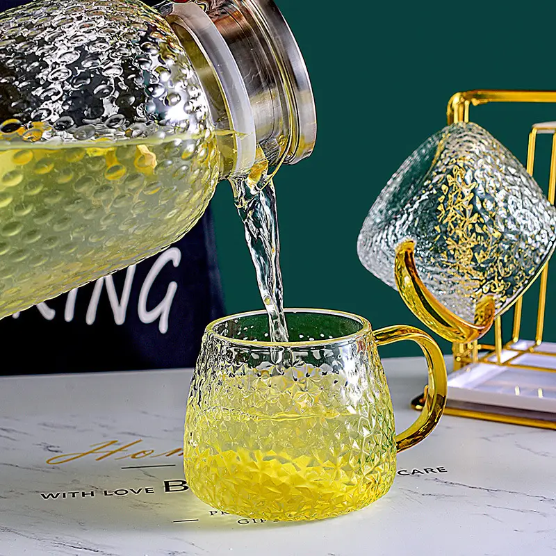 Flanged Crystal Water Kettle Cup 400ml Daifa - Image 15