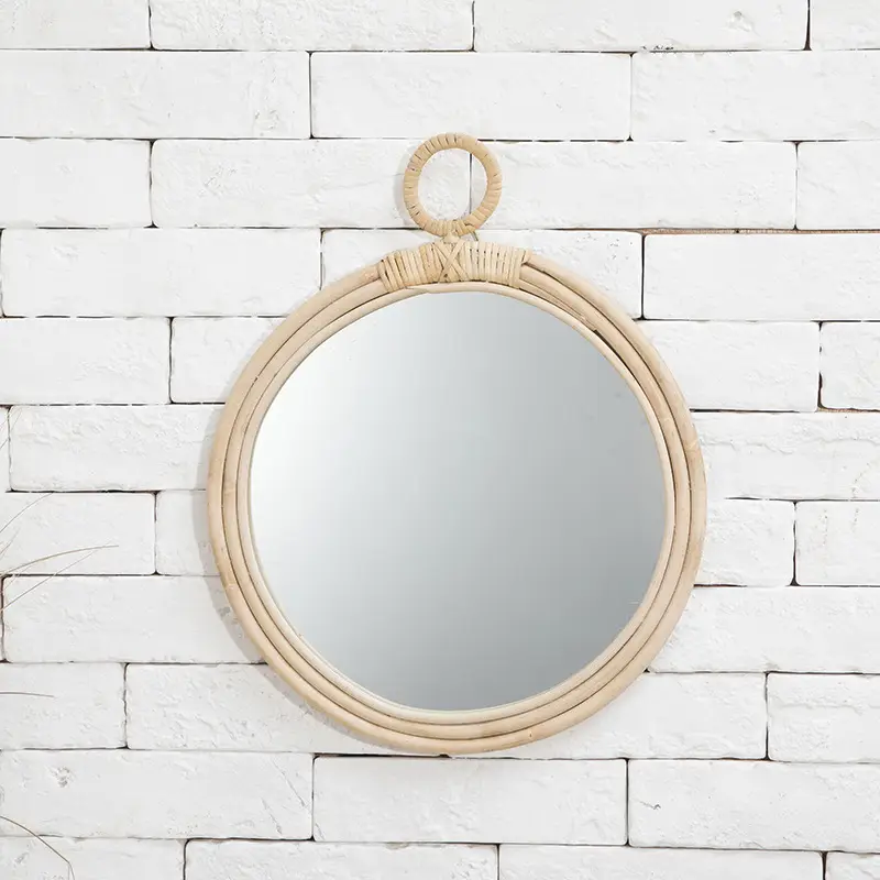 Nordic Handwoven Wall Mirror 25x45cm Gold — feature 10