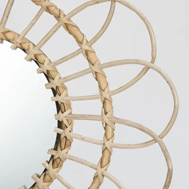 Nordic Handwoven Wall Mirror 25x45cm Gold — feature 2