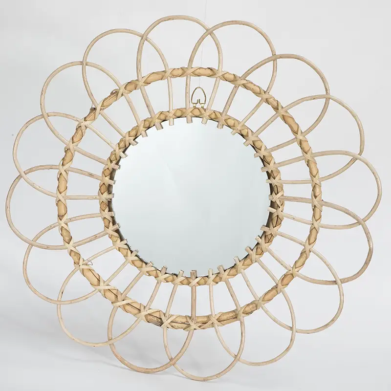 Nordic Handwoven Wall Mirror 25x45cm Gold — feature 4