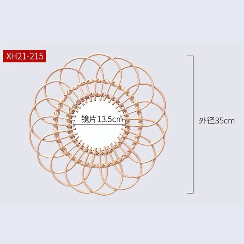 Nordic Handwoven Wall Mirror 25x45cm Gold - Image 7