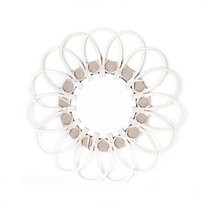 Nordic Handwoven Wall Mirror 25x45cm Gold - Image 12