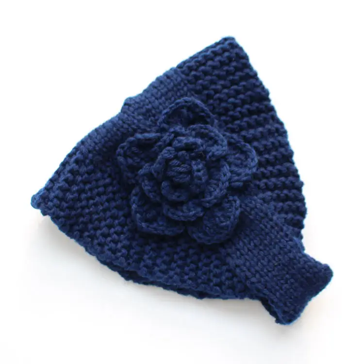 Knitted Wool Ear Cover with Rose Flower for Women - Image 6