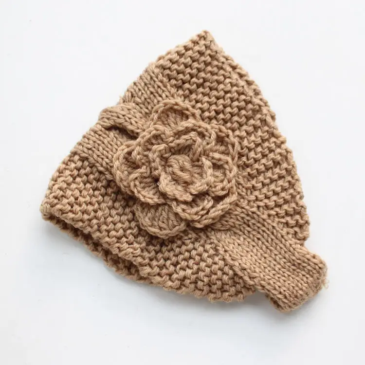Knitted Wool Ear Cover with Rose Flower for Women - Image 8