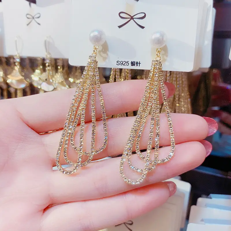 925 Sterling Silver Multi Layer Tassel Earrings for Women - Image 4