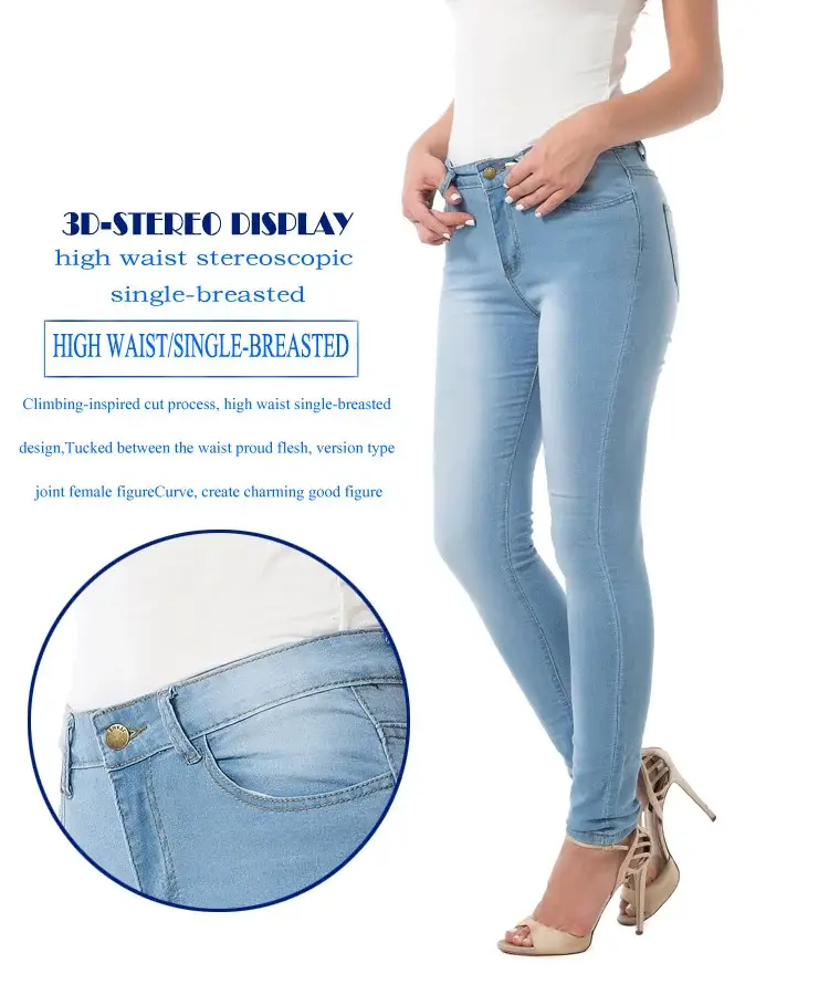 Slim Fit Denim Leggings Women Blue Light Dark Wash — feature 18
