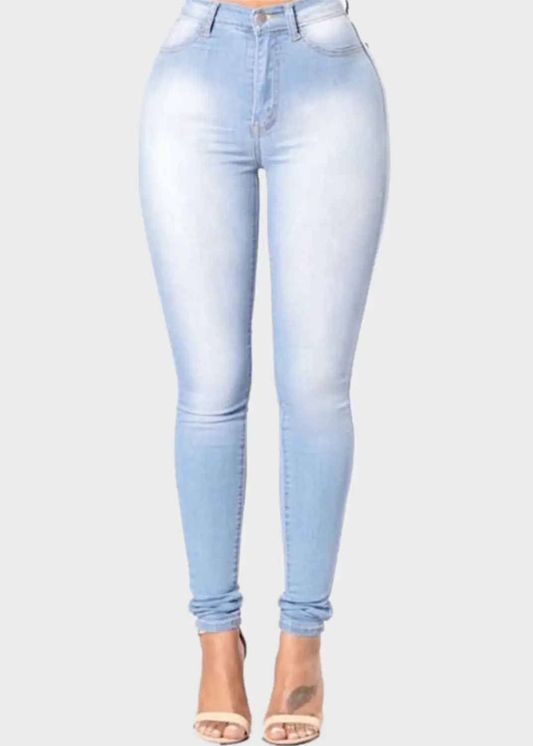 Slim Fit Denim Leggings Women Blue Light Dark Wash