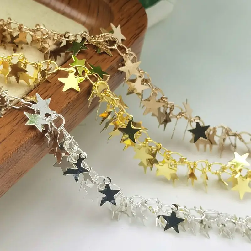Five-Pointed Star Chain Pendants Pure Copper Gold Silver — feature 10