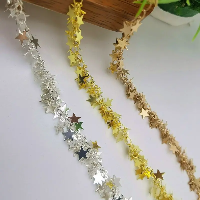 Five-Pointed Star Chain Pendants Pure Copper Gold Silver — feature 11