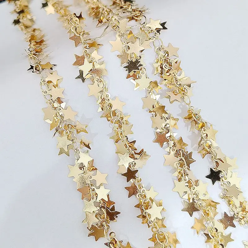 Five-Pointed Star Chain Pendants Pure Copper Gold Silver — feature 16