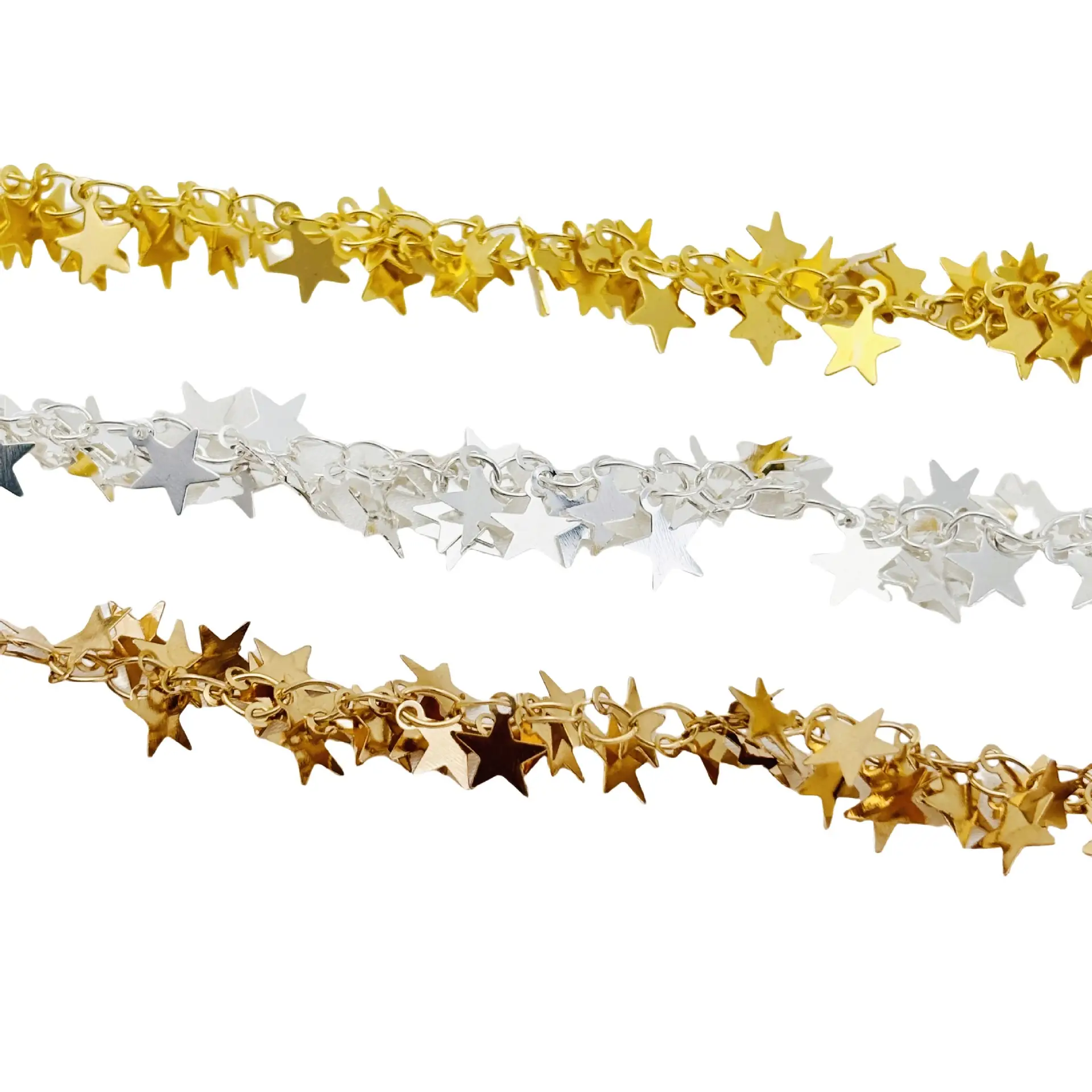 Five-Pointed Star Chain Pendants Pure Copper Gold Silver — feature 17