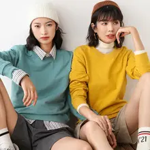 Women's Blue Knitted Round Neck Sweater Loose Fit — feature 13
