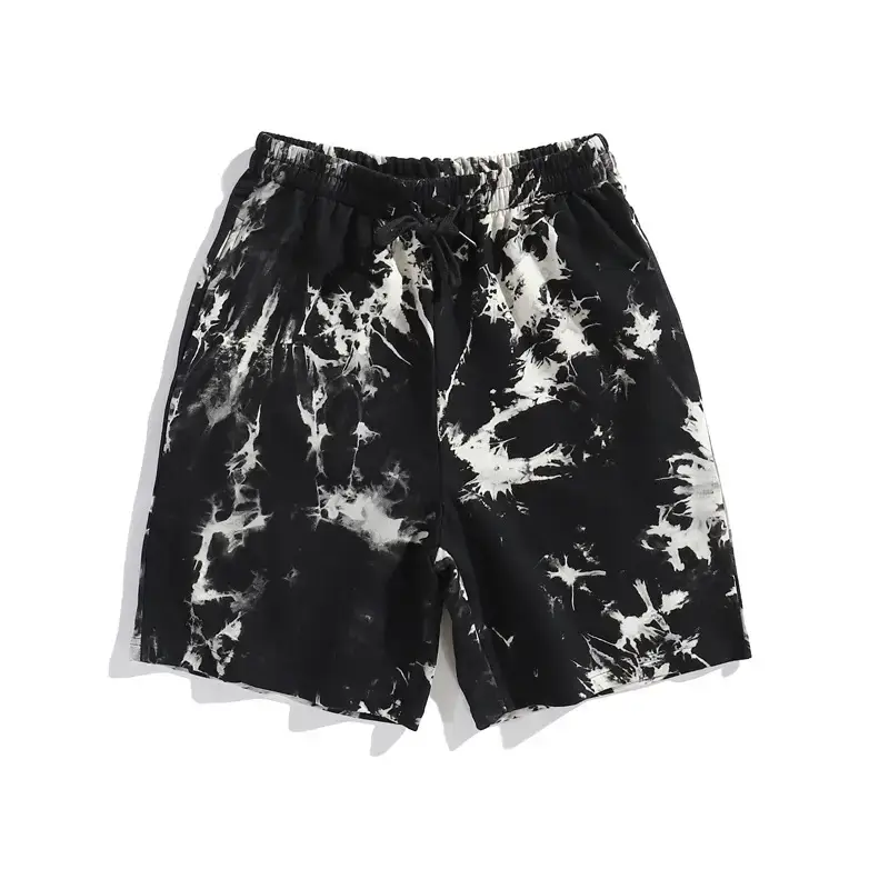 Men Tie-Dye Camo Shorts White Pink Wholesale
