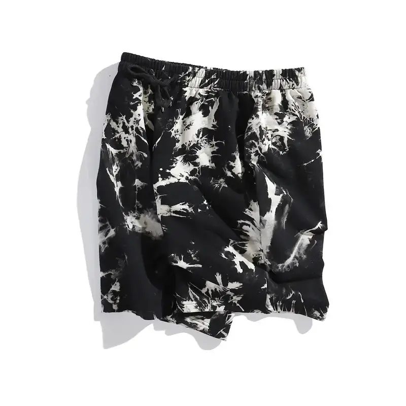 Men Tie-Dye Camo Shorts White Pink Wholesale