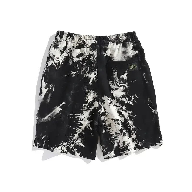 Men Tie-Dye Camo Shorts White Pink Wholesale