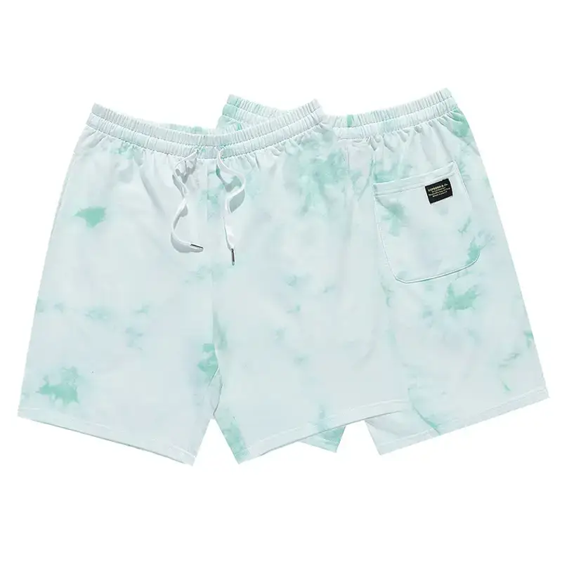 Men Tie-Dye Camo Shorts White Pink Wholesale