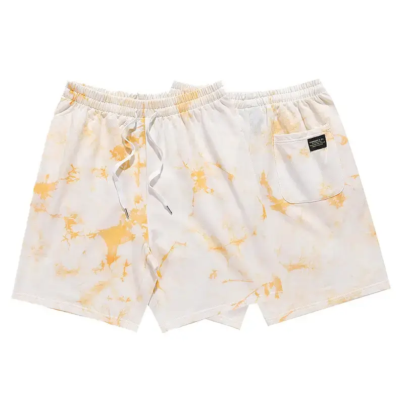 Men Tie-Dye Camo Shorts White Pink Wholesale
