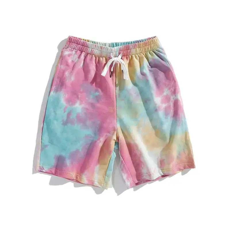 Men Tie-Dye Camo Shorts White Pink Wholesale