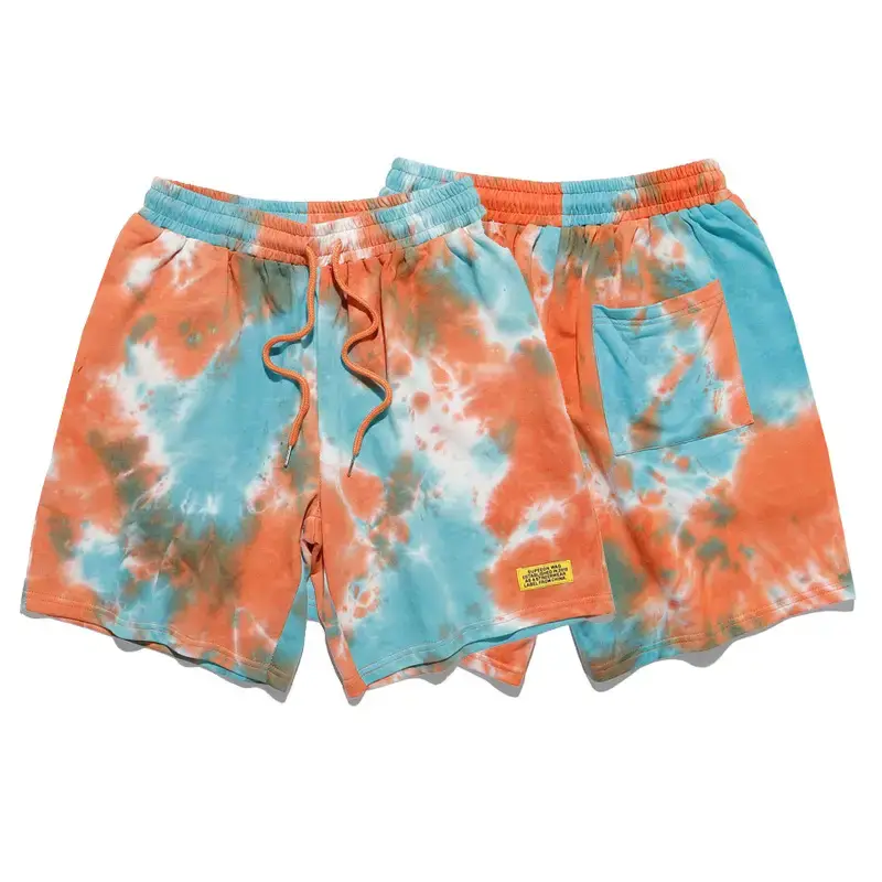 Men Tie-Dye Camo Shorts White Pink Wholesale