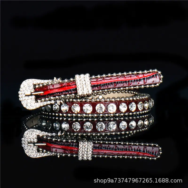 Women's Belt Rhinestone Inlay with Sequins - Image 6