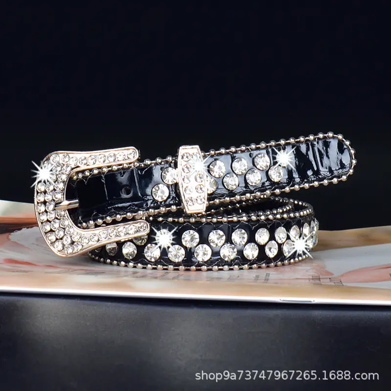 Women's Belt Rhinestone Inlay with Sequins - Image 3