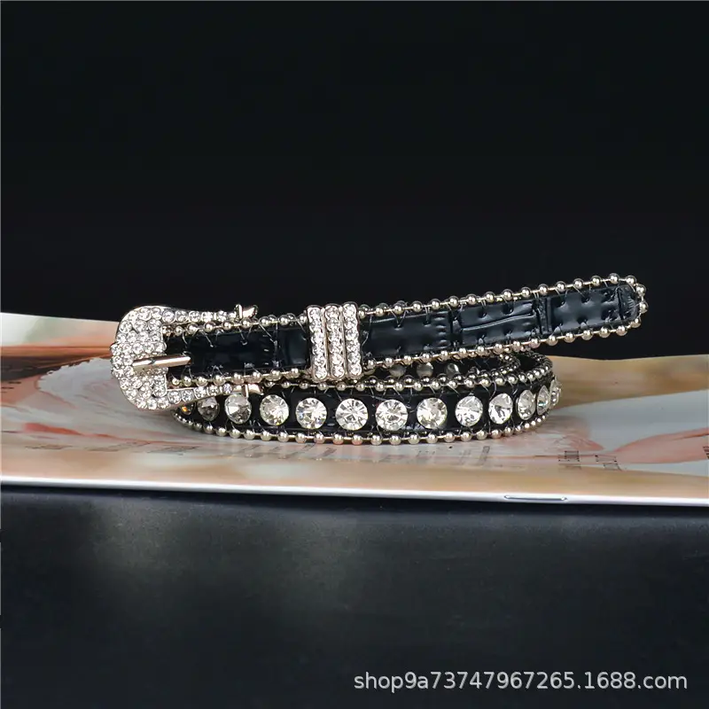 Women's Belt Rhinestone Inlay with Sequins - Image 4