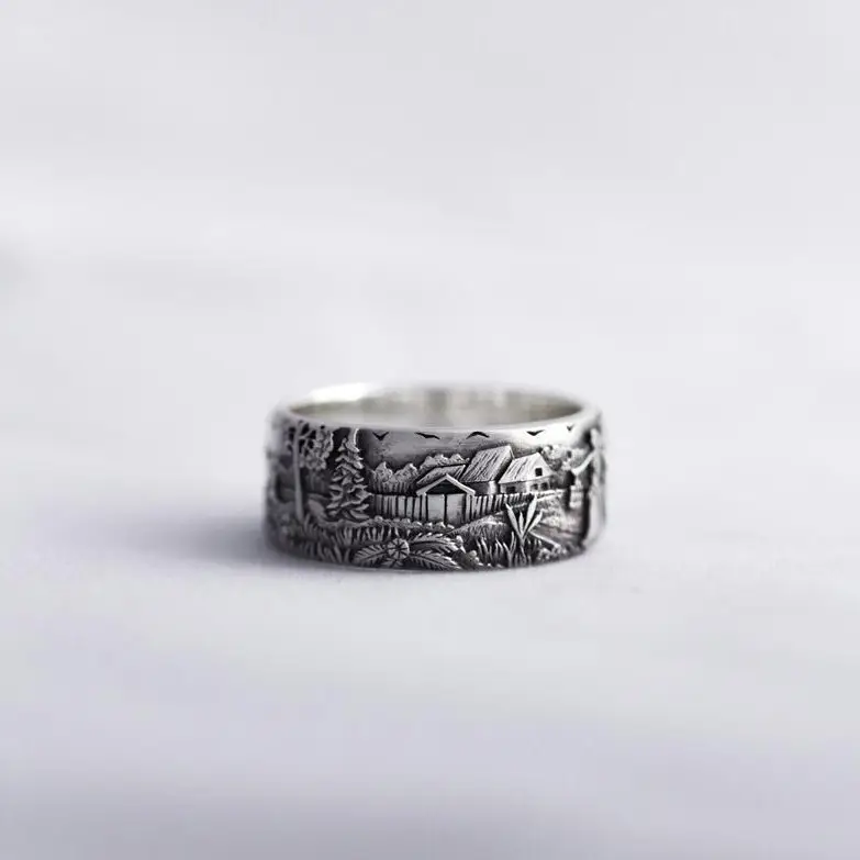 Vintage Rustic Couple Ring for Men Women - Image 2