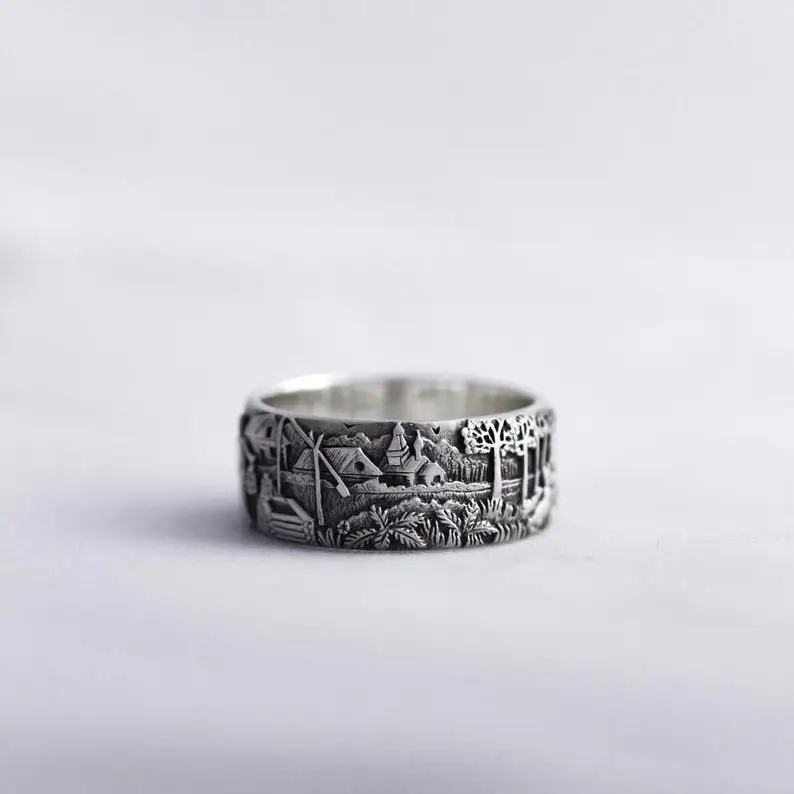 Vintage Rustic Couple Ring for Men Women - Image 4