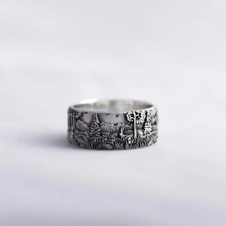 Vintage Rustic Couple Ring for Men Women - Image 5