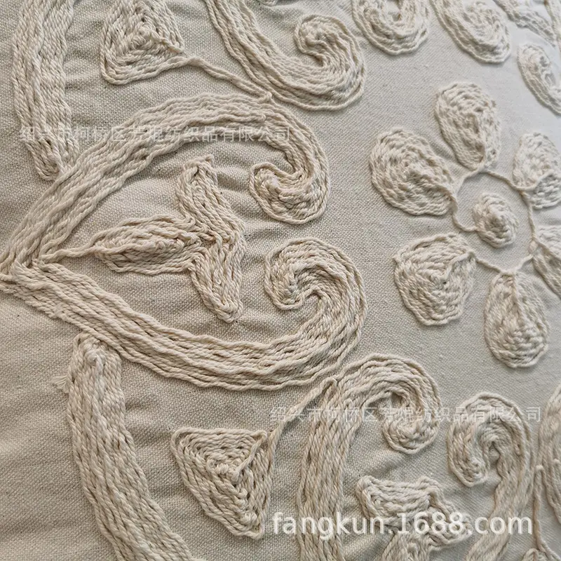 American Flower Embroidered Pillow Cushion Sofa Decor