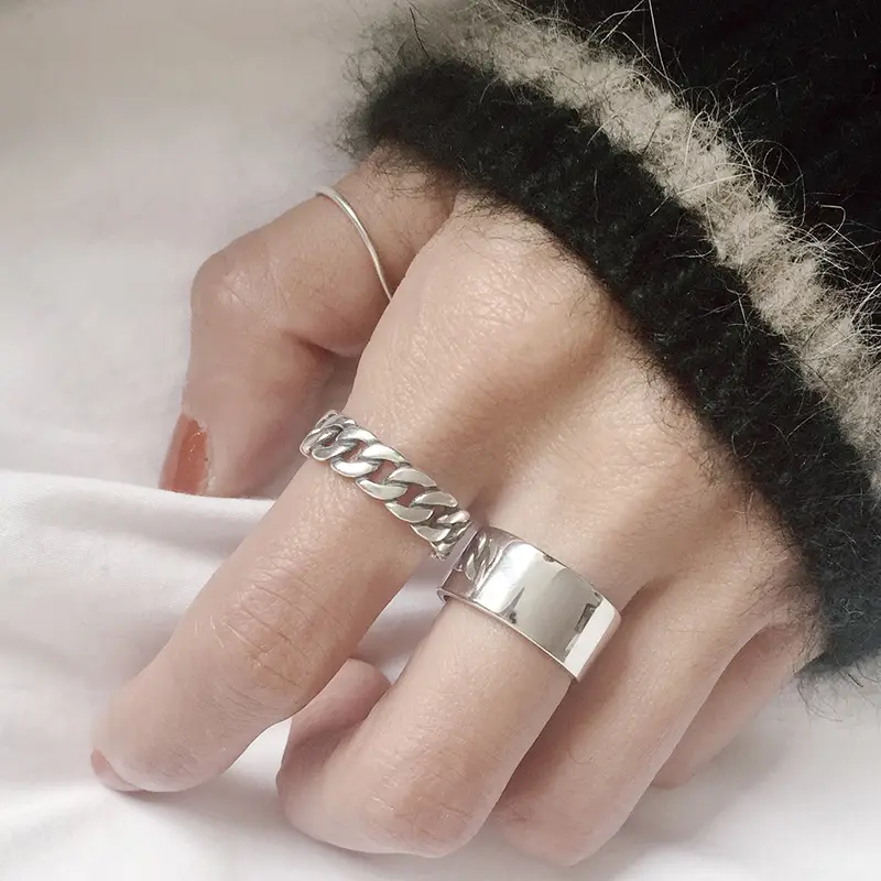 925 Sterling Silver Geometric Cross Ring for Women