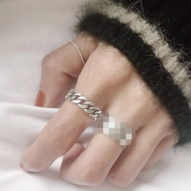 925 Sterling Silver Geometric Cross Ring for Women